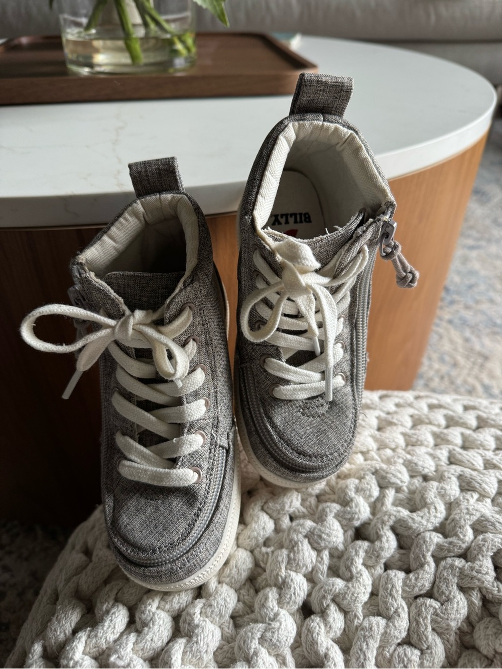 Billy Classic Kids Gray High-Top Sneaker - Picture 4 of 11